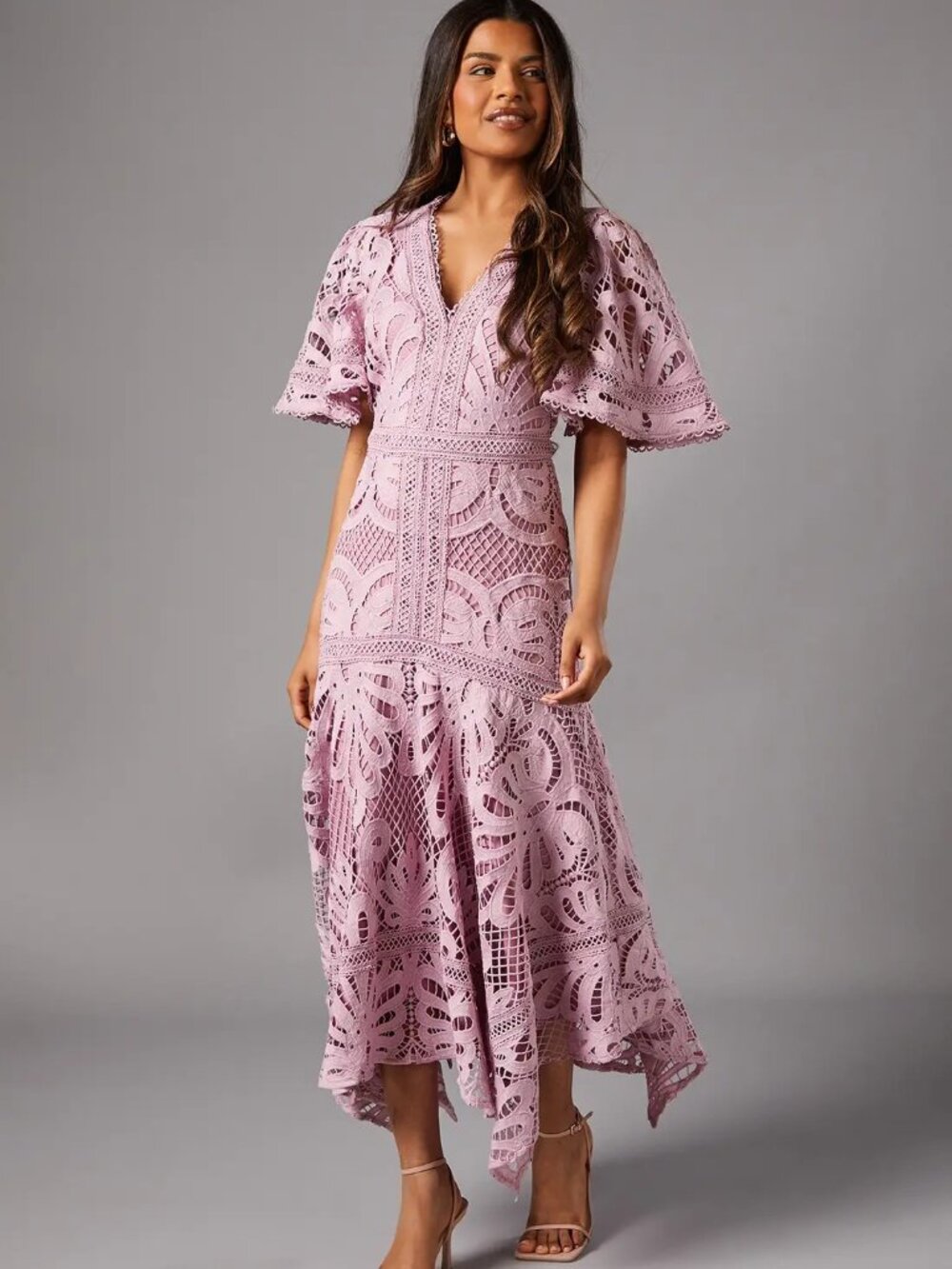 NWT Coast Petite Placement Lace Hanky Hem Dress US Size 4 UK Size 8